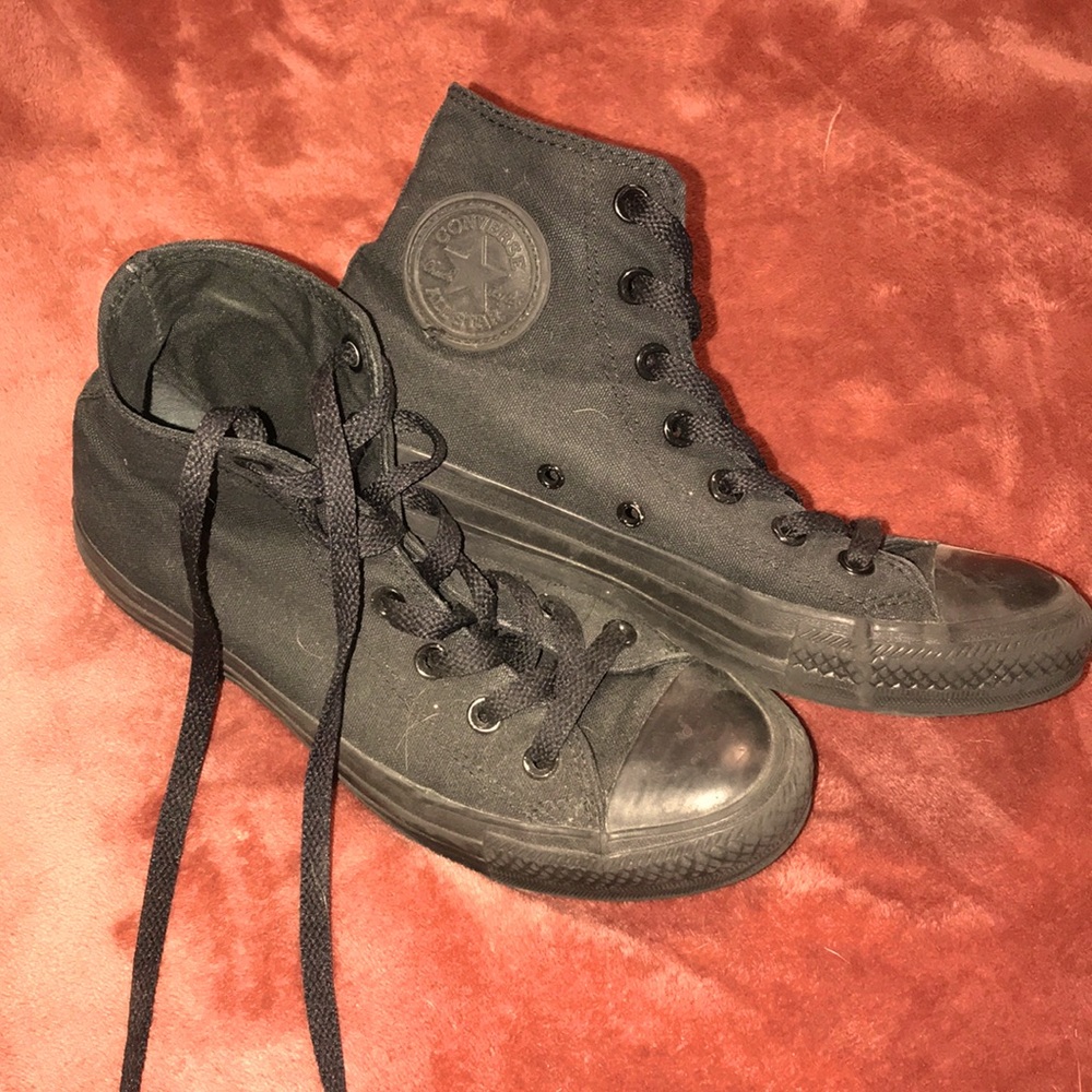 Solid Black Converse Hightops